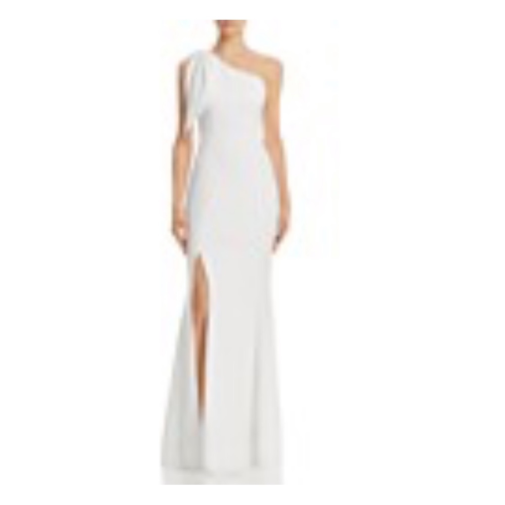 Brand new with tags cream one shoulder crepe gown